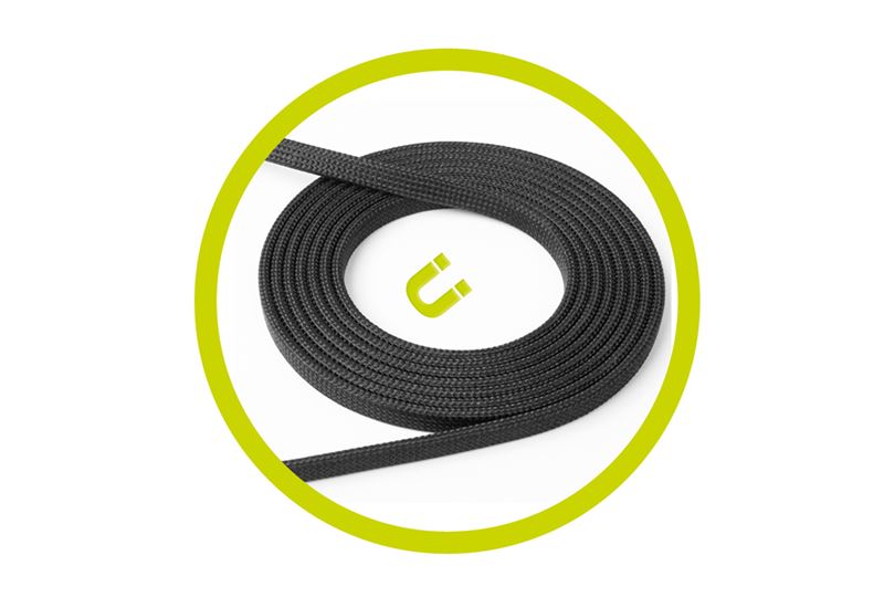 Cablu magnetic Flat Mobile Origin USB-C la USB-C 1m, negru (iPhone 17 Pro Max, MCF-USBC-1M-BLK) by www.silkase.ro